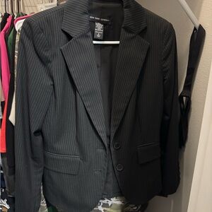 New York & Company Charcoal Pinstripe Blazer